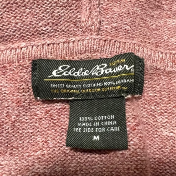 Eddie Bauer Womens Dusty Rose V-Neck Hoodie Pullover Sweater Size Medium - Picture 6 of 9